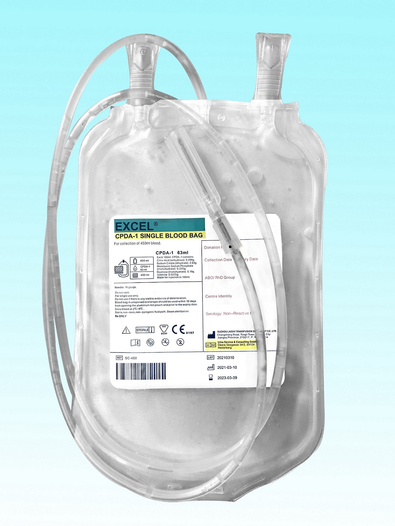 كيس دم CPDA-(s) 450 مل 16G
